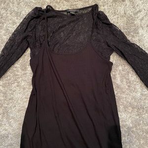 Forever 21 Contemporary black dress with lace sleeves